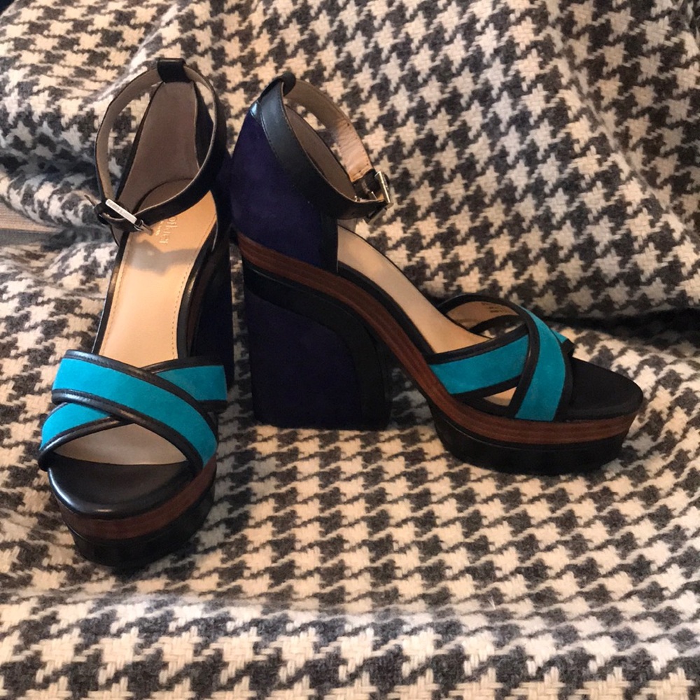Botiker Paloma platform ankle strap sandal, blue